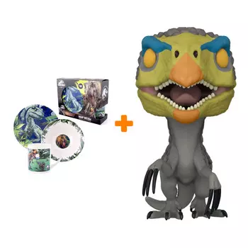 Набор Мир Юрского периода набор посуды Велоцираптор Блю + фигурка Therizinosaurus