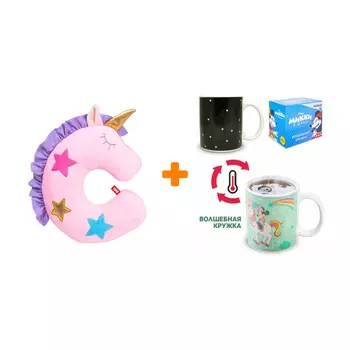Набор мягкая игрушка Единорог Звёздочка + термо-кружка Минни Единорог