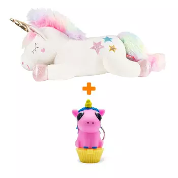 Набор мягкая игрушка Единорожка Лилу + бальзам для губ Единорог Банан