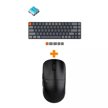 Набор Мышь Pulsar X2 Wireless Black + Клавиатура Keychron K7 Low Profile, RGB, Blue Switch