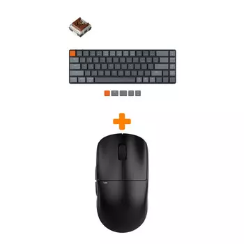 Набор Мышь Pulsar X2 Wireless Black + Клавиатура Keychron K7 Low Profile, RGB, Brown Switch