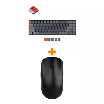 Набор Мышь Pulsar X2 Wireless Black + Клавиатура Keychron K7 Low Profile, RGB, Red Switch
