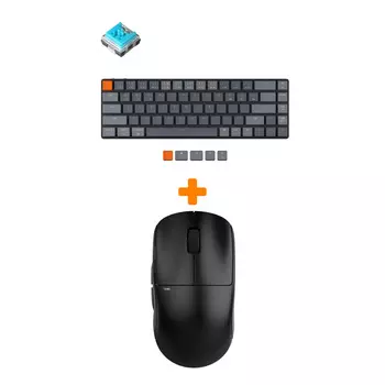 Набор Мышь Pulsar X2 Wireless Mini Black + Клавиатура Keychron K7 Low Profile, RGB, Blue Switch