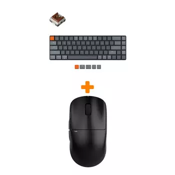 Набор Мышь Pulsar X2 Wireless Mini Black + Клавиатура Keychron K7 Low Profile, RGB, Brown Switch