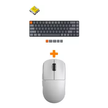 Набор Мышь Pulsar X2 Wireless Mini White + Клавиатура Keychron K7 Low Profile, RGB, Banana Switch