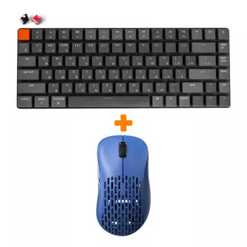 Набор Мышь Pulsar Xlite Wireless V2 Competition Mini Blue + Клавиатура Keychron K3 Low Profile, RGB, Red Switch, Dark Gray