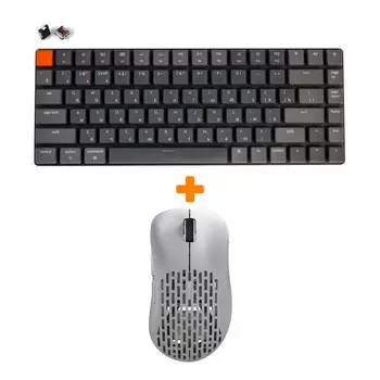 Набор Мышь Pulsar Xlite Wireless V2 Competition Mini White + Клавиатура Keychron K3, RGB Brown Switch