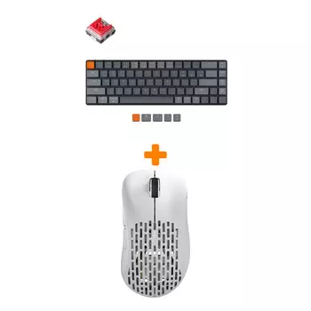 Набор Мышь Xlite Wireless V2 Competition White + Клавиатура Keychron K7 Low Profile, RGB, Red Switch