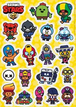 Набор наклеек Brawl Stars магнитные