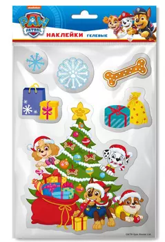 Набор наклеек Щенячий патруль: Новогодние Дизайн 1 Гелевые