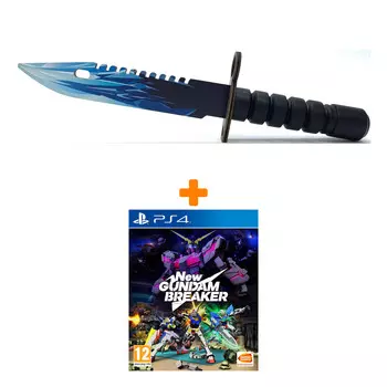 Набор New Gundam Breaker [PS4, английская версия] + Оружие игровое штык-нож М9 Байонет 2 Драгон Гласс деревянный