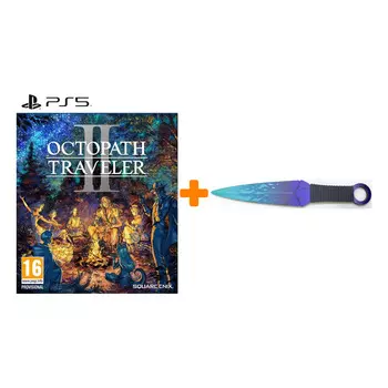 Набор Octopath Traveler II [PS5, английская версия] + Оружие игровое нож Кунай 2 Холодное пламя деревянный