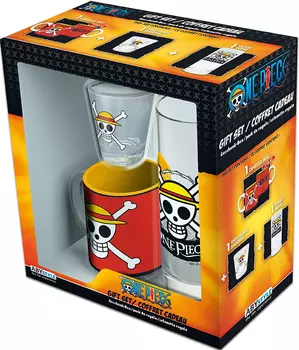 Набор One Piece Skull Luffy (кружка мини + стакан + рюмка)