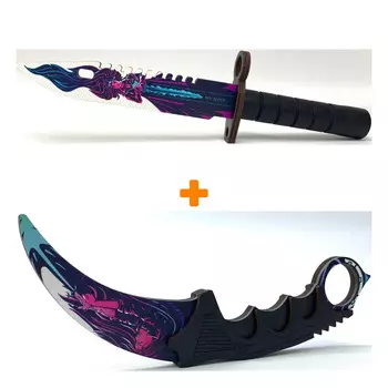 Набор оружие игровое штык-нож М9 Байонет 2 Нео-Нуар + нож Керамбит 2 Нео-Нуар