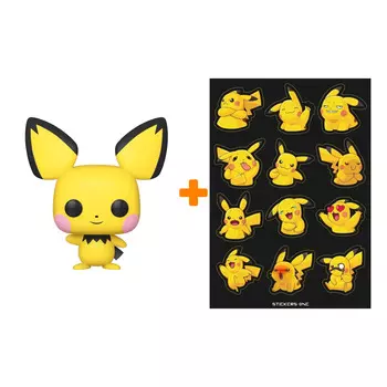 Набор Pokemon фигурка Pichu + стикерпак Pika #2