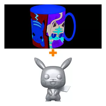 Набор Pokemon фигурка Pikachu Metallic + кружка для СВЧ
