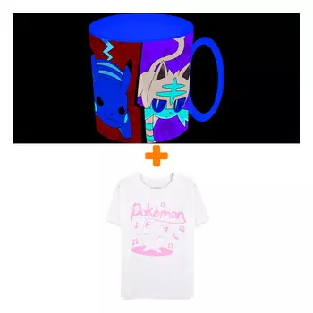 Набор Pokemon футболка Jigglypuff Sing женская белая M + кружка для СВЧ