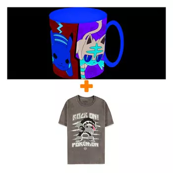 Набор Pokemon футболка Obstagoon Punk серая L + кружка для СВЧ