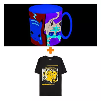 Набор Pokemon футболка Pika Punk чёрная XL + кружка для СВЧ