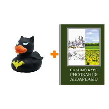 Набор Полный курс рисования акварелью. Арнольд Лоури, Венди Желберт, Джефф Кирси, Барри Херниман + Фигурка Уточка Тёмный герой