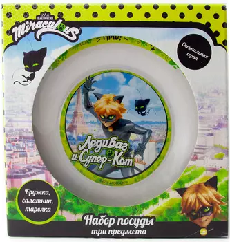Набор посуды Леди Баг и Супер Кот: Супер Кот (стекло)
