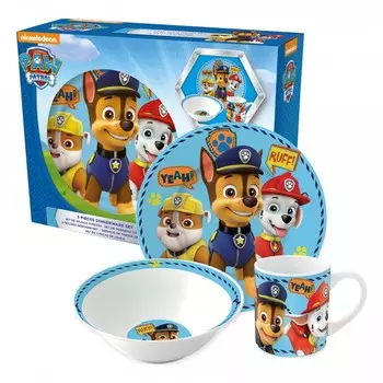 Набор посуды Щенячий патруль: Мальчик – Символы (керамика, 3 предмета)