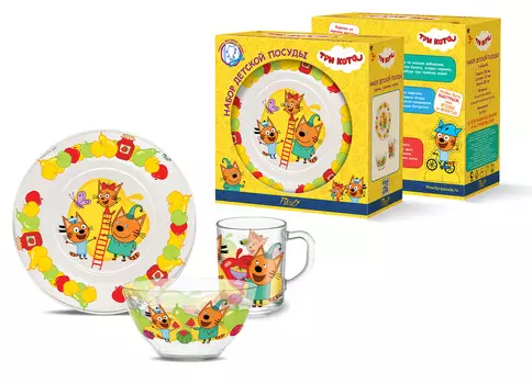 Набор посуды Три кота: Фрукты