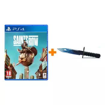 Набор Saints Row. Day One Edition [PS4, русские субтитры] + Оружие игровое штык-нож М9 Байонет 2 Драгон Гласс деревянный