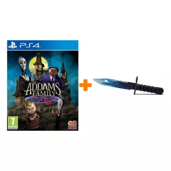 Набор Семейка Аддамс: Переполох в особняке [PS4, русская версия] + Оружие игровое штык-нож М9 Байонет 2 Драгон Гласс деревянный