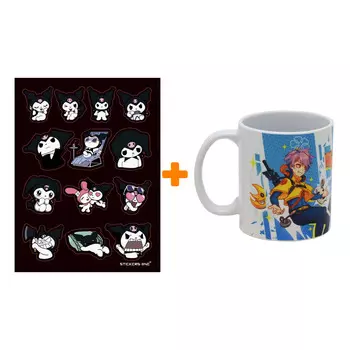 Набор Стикерпак Kuromi + кружка СТМ Аниме