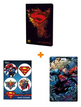 Набор «Superman» (ежедневник, значки, кардхолдер)