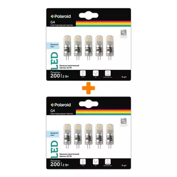 Набор светодиодных лампочек Polaroid 12V G 2W 6500K G4 200lm уп. 5шт, 10шт