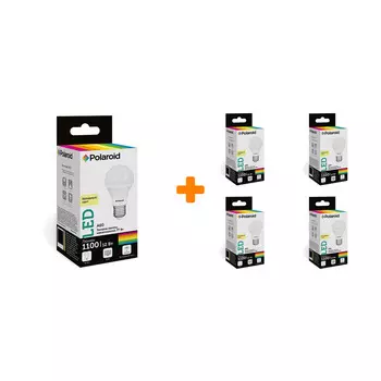 Набор светодиодных лампочек Polaroid 220V A60 12W 4000K E27 1100lm, 5шт