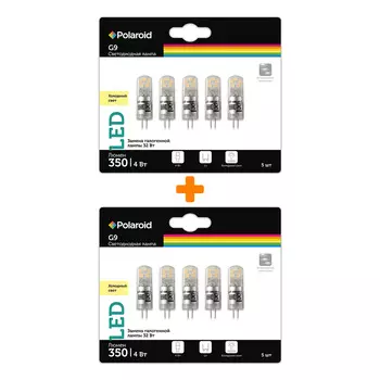 Набор светодиодных лампочек Polaroid 220V G 4W 4000K G9 350lm уп. 5шт, 10шт