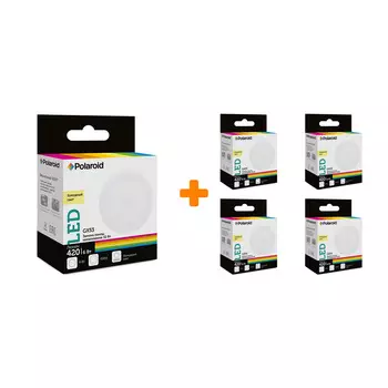 Набор светодиодных лампочек Polaroid 220V GX 6W 4000K GX53 420lm, 5шт