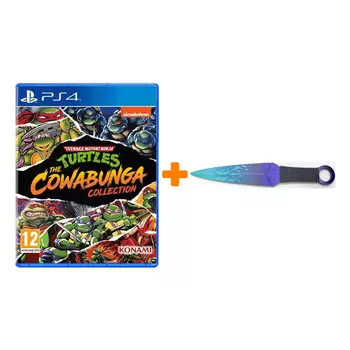 Набор Teenage Mutant Ninja Turtles: Cowabunga Collection [PS4, английская версия] + Оружие игровое нож Кунай 2 Холодное пламя деревянный