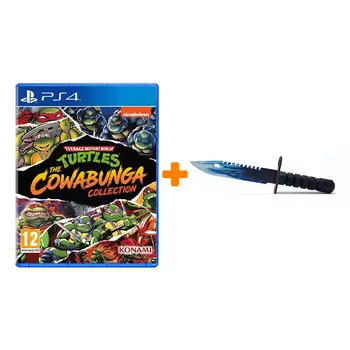 Набор Teenage Mutant Ninja Turtles: Cowabunga Collection [PS4, английская версия] + Оружие игровое штык-нож М9 Байонет 2 Драгон Гласс деревянный