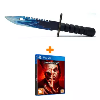 Набор Tekken 7 [PS4, русские субтитры] + Оружие игровое штык-нож М9 Байонет 2 Драгон Гласс деревянный