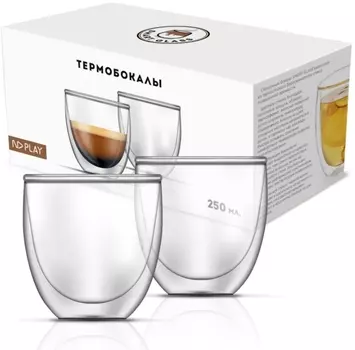 Набор термобокалов с двойными стенками 2-Pack (стекло, 250 мл.)
