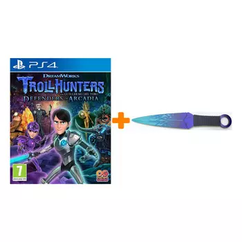 Набор TROLLHUNTERS: Defenders of Arcadia [PS4, русские субтитры] + Оружие игровое нож Кунай 2 Холодное пламя деревянный