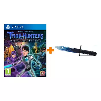 Набор TROLLHUNTERS: Defenders of Arcadia [PS4, русские субтитры] + Оружие игровое штык-нож М9 Байонет 2 Драгон Гласс деревянный