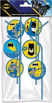 Набор трубочек для коктейля Batman жёлтый (6 шт)