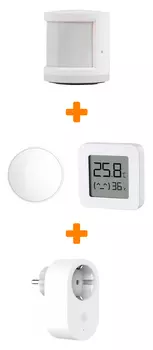 Набор «Умный дом Xiaomi.Старт 1» (Розетка, датчик движения, освещённости, температуры и влажности)