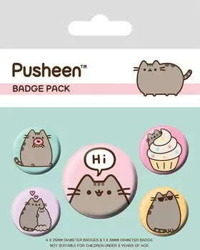 Набор значков Pusheen