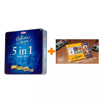 Настольная игра 5 в1 Шашки, шахматы, нарды, крестики-нолики, домино + Шоколад Кэт 12 Для геймера 60г Набор