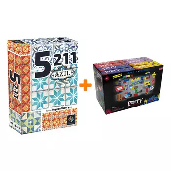 Настольная игра Azul 5-2-1-1 + Конструктор Huggy Wuggy 33 детали Набор