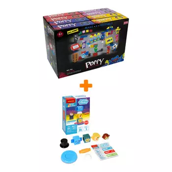 Настольная игра Циркачи Мой первый эквилибр БондиЛогика + Конструктор Huggy Wuggy 33 детали Набор