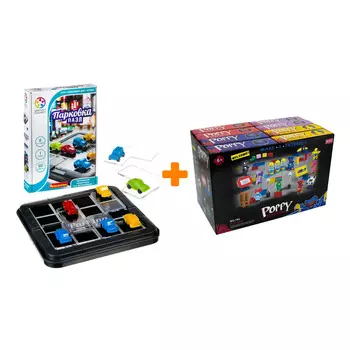 Настольная игра-головоломка Парковка + Конструктор Huggy Wuggy 33 детали Набор