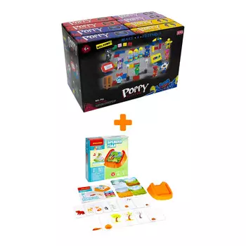 Настольная игра-головоломка Времена года БондиЛогика + Конструктор Huggy Wuggy 33 детали Набор