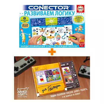 Настольная игра Электровикторина Развиваем логику + Шоколад Кэт 12 Для геймера 60г Набор